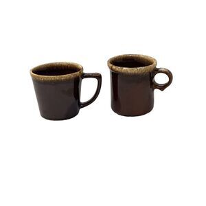 MCCOY USA Mug Vintage Brown Drip Glaze Coffee Cups MCM Set of 2 Different Styles